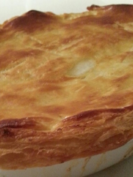 Chicken pie with rough puff pastry