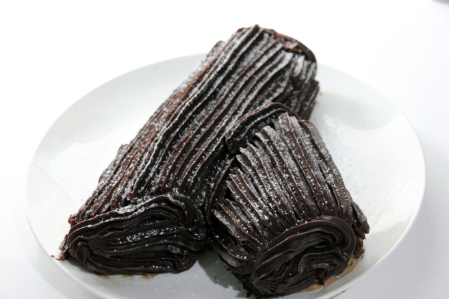 Chocolate hazelnut yule log